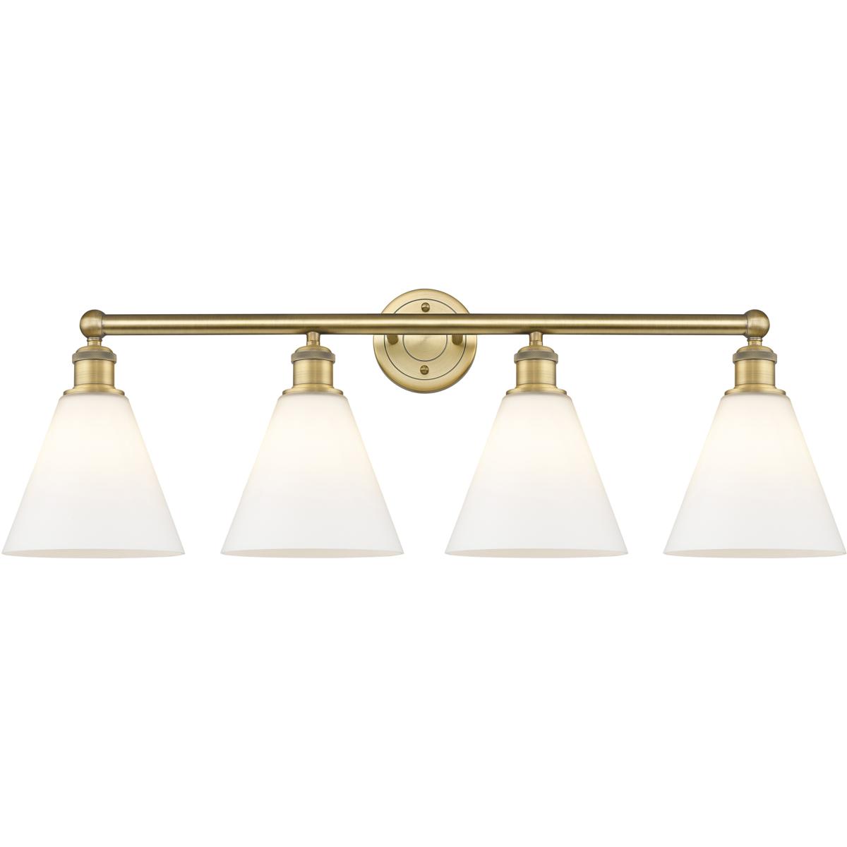 Innovations Lighting 616-4W-BB-GBC-81 Berkshire 4 Light 35 inch Brushed Brass Bath Vanity Light Wall Light in Matte White