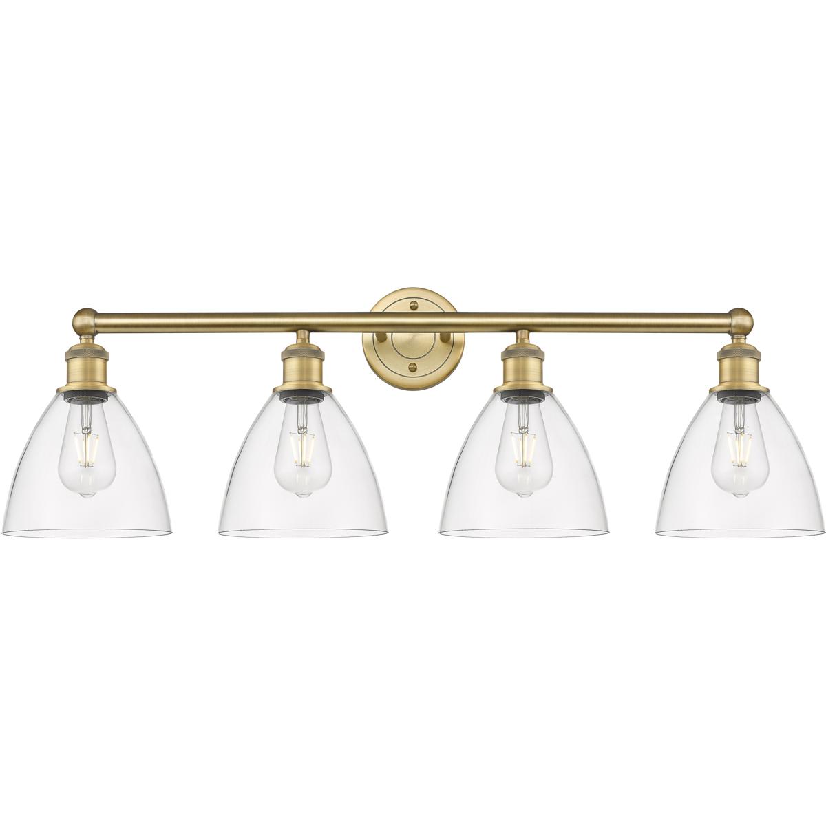 Innovations Lighting 616-4W-BB-GBD-752 Bristol Glass 4 Light 34.5 inch Brushed Brass Bath Vanity Light Wall Light in Clear