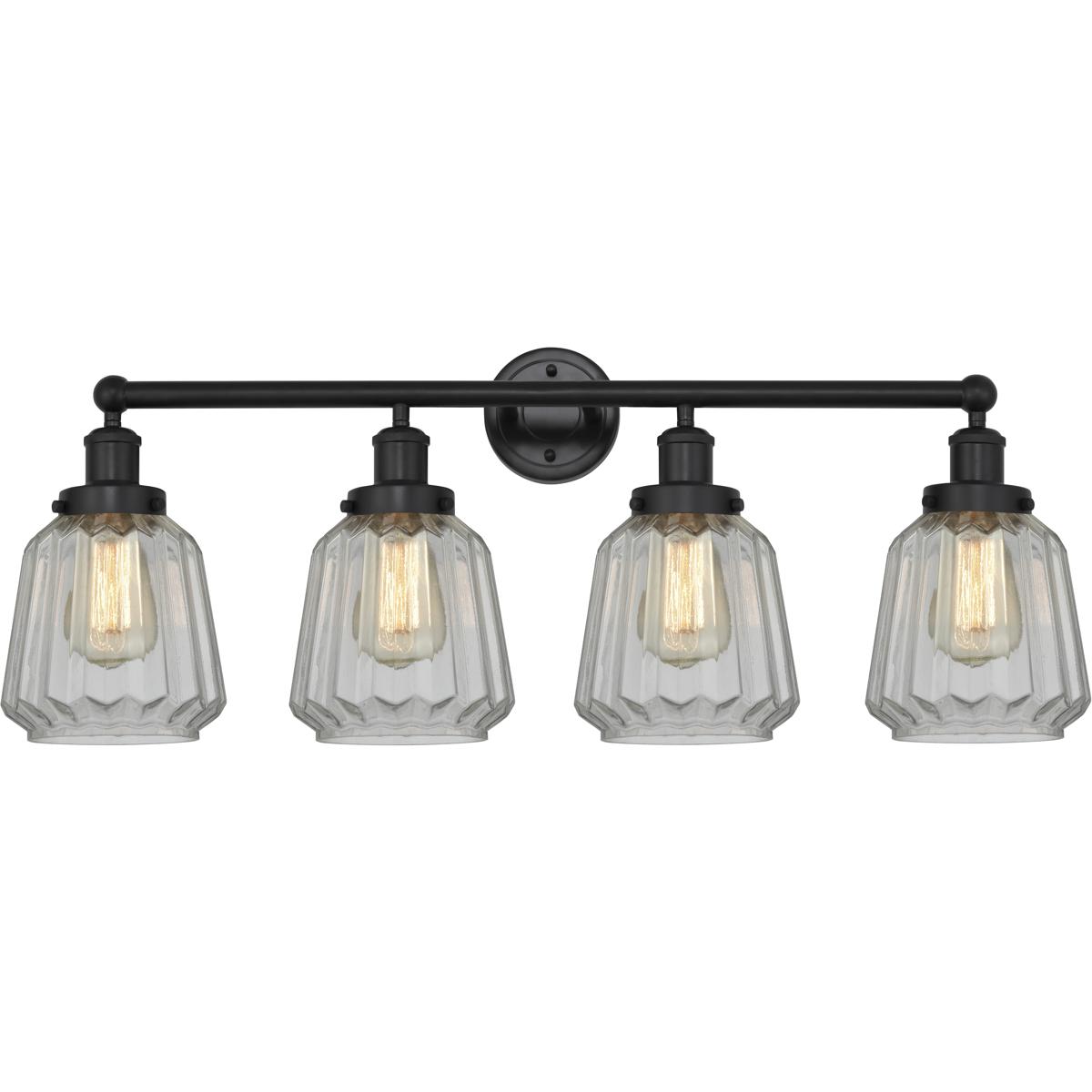 Innovations Lighting Bruno Marashlian Chatham 33 Inch 4 Light Bath Vanity Light Chatham - 616-4W-BK-G142 - Industrial