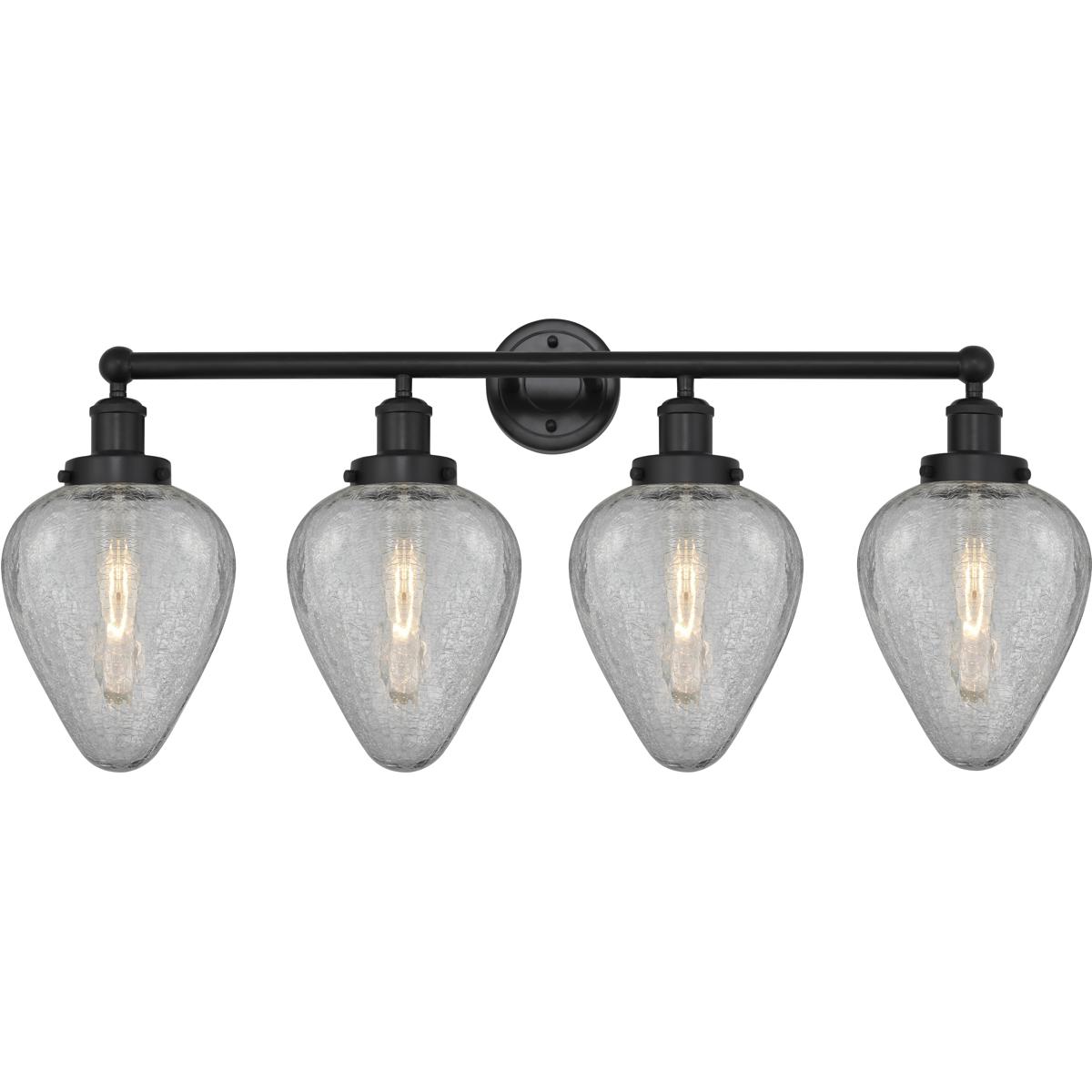 Innovations Lighting 616-4W-BK-G165 Geneseo 4 Light 33 inch Matte Black Bath Vanity Light Wall Light