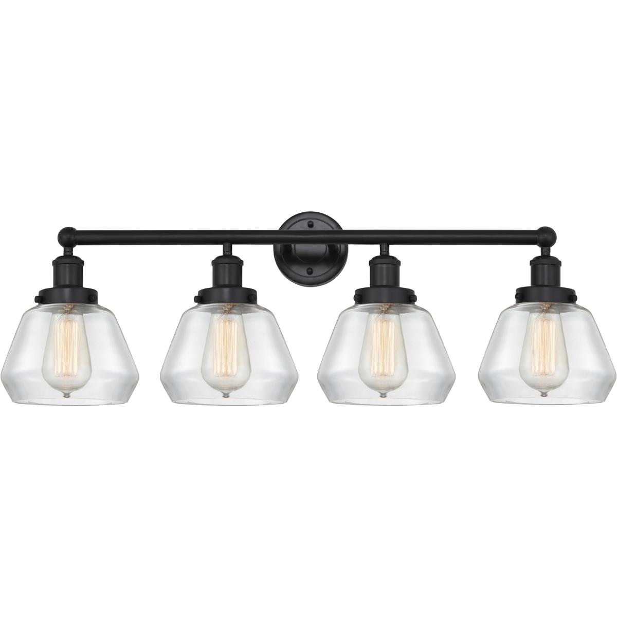 Innovations Lighting 616-4W-BK-G172 Fulton 4 Light 33.5 inch Matte Black Bath Vanity Light Wall Light