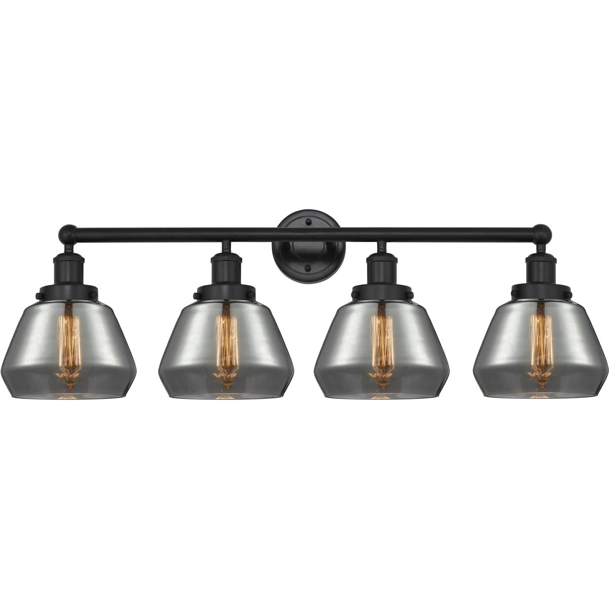 Innovations Lighting 616-4W-BK-G173 Fulton 4 Light 33.5 inch Matte Black Bath Vanity Light Wall Light