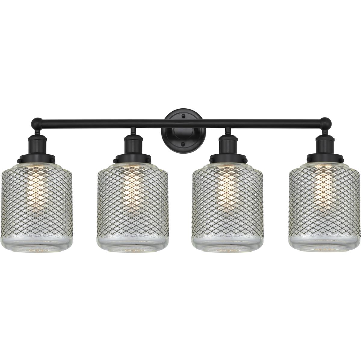 Innovations Lighting 616-4W-BK-G262 Stanton 4 Light 33 inch Matte Black Bath Vanity Light Wall Light