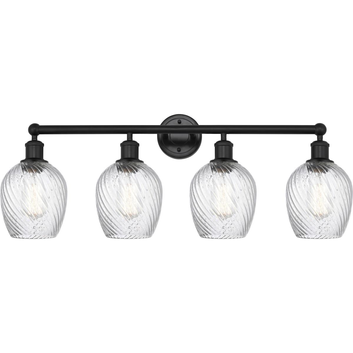 Innovations Lighting 616-4W-BK-G292 Edison Salina 4 Light 32 inch Matte Black Bath Vanity Light Wall Light