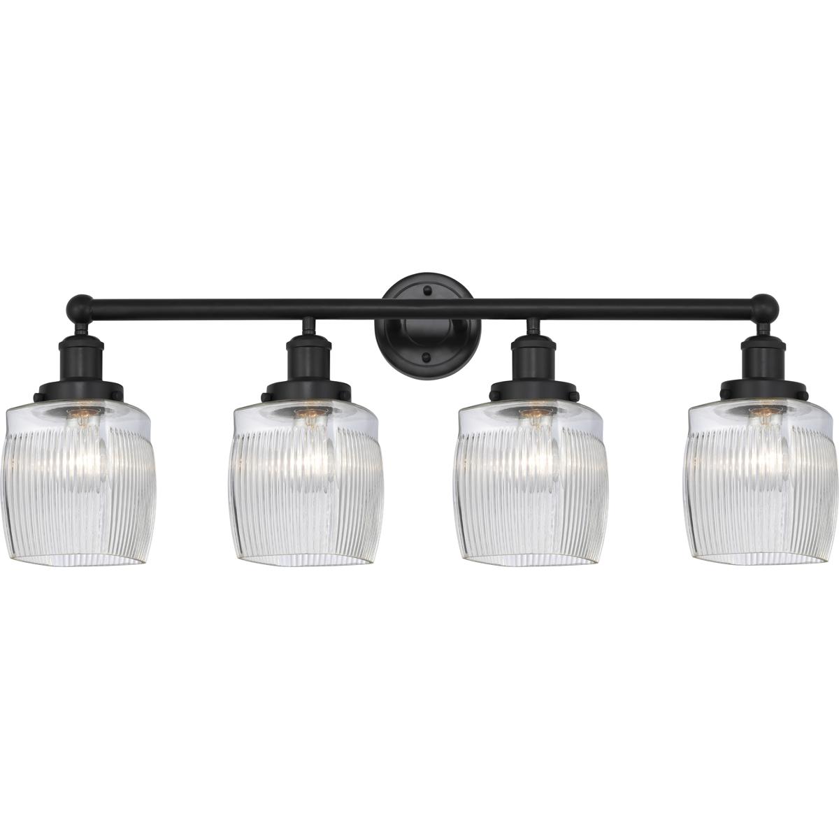 Innovations Lighting 616-4W-BK-G302 Colton 4 Light 33 inch Matte Black Bath Vanity Light Wall Light