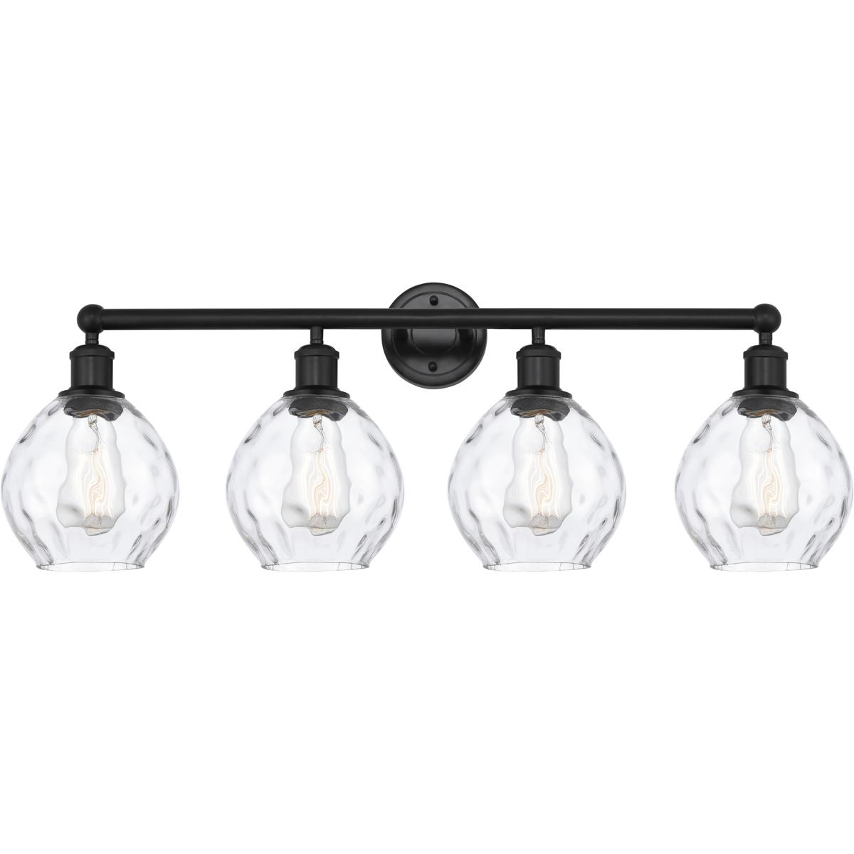 Innovations Lighting 616-4W-BK-G362 Edison Waverly 4 Light 33 inch Matte Black Bath Vanity Light Wall Light