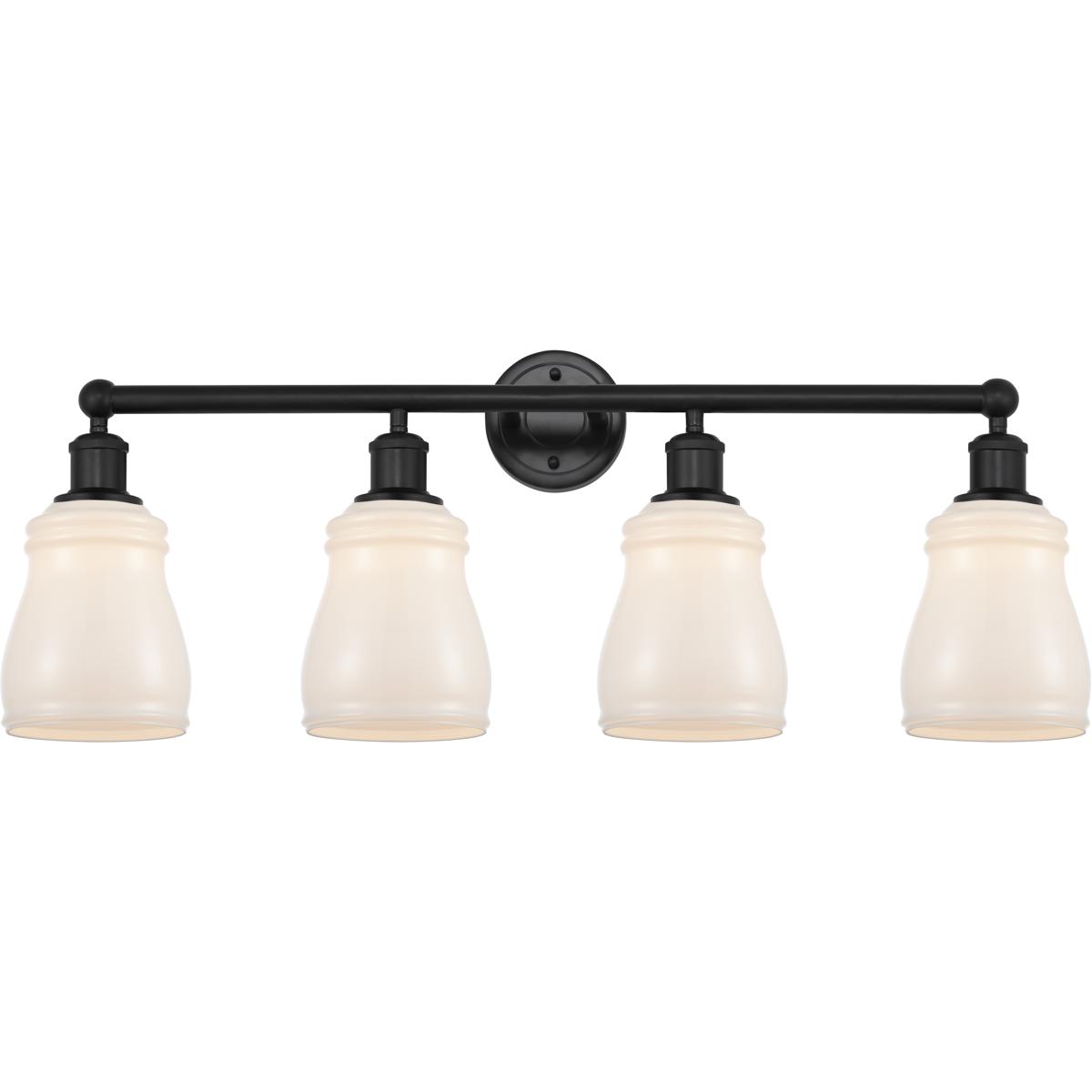 Innovations Lighting 616-4W-BK-G391 Edison Ellery 4 Light 32 inch Matte Black Bath Vanity Light Wall Light in White