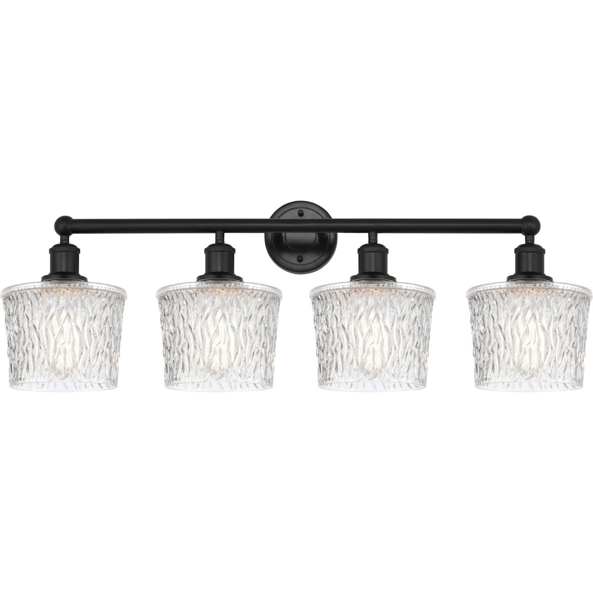 Innovations Lighting 616-4W-BK-G402 Edison Niagra 4 Light 34 inch Matte Black Bath Vanity Light Wall Light