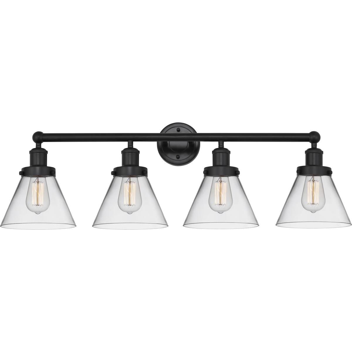 Innovations Lighting 616-4W-BK-G42 Cone 4 Light 34.75 inch Matte Black Bath Vanity Light Wall Light