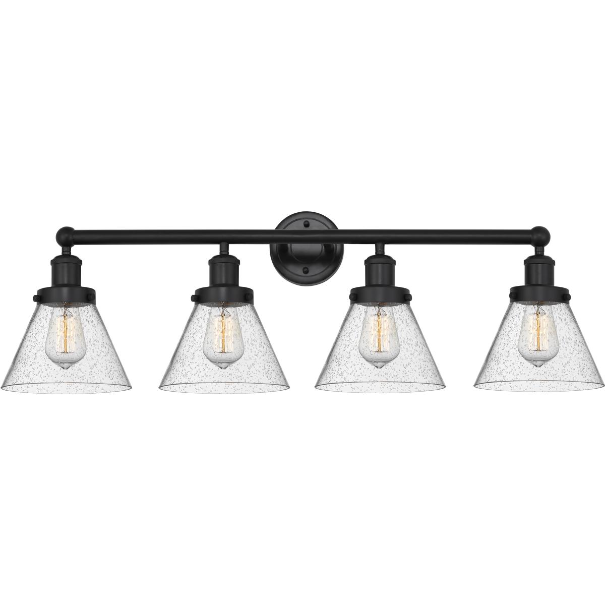 Innovations Lighting 616-4W-BK-G44 Cone 4 Light 34.75 inch Matte Black Bath Vanity Light Wall Light