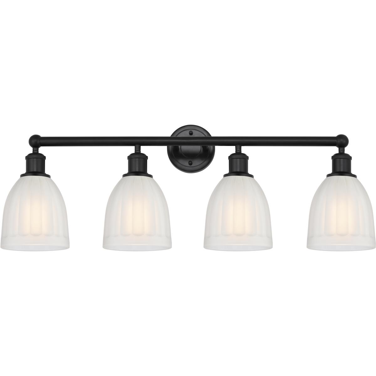 Innovations Lighting 616-4W-BK-G441 Edison Brookfield 4 Light 33 inch Matte Black Bath Vanity Light Wall Light in White