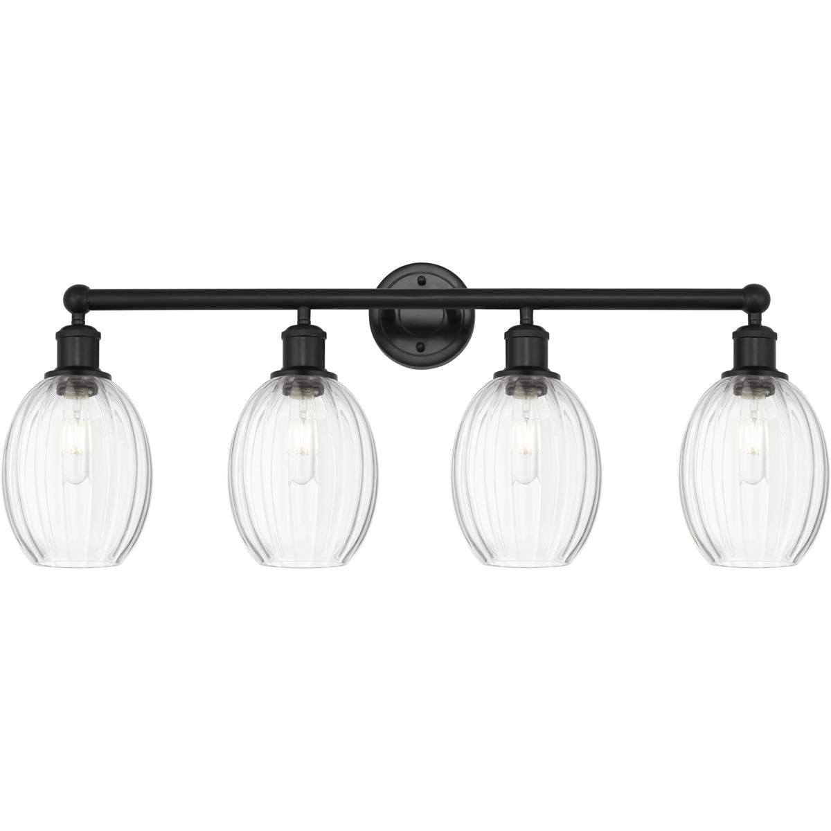 Innovations Lighting 616-4W-BK-G459-6CL Edison Preston 4 Light 33.25 inch Matte Black Bath Vanity Light Wall Light in Clear