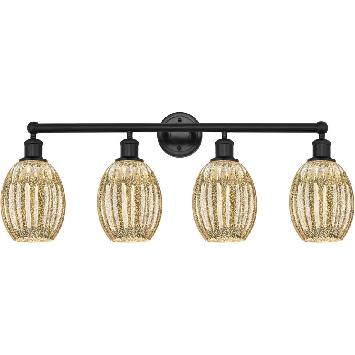 Innovations Lighting 616-4W-BK-G459-6ME Edison Preston 4 Light 33.25 inch Matte Black Bath Vanity Light Wall Light in Mercury