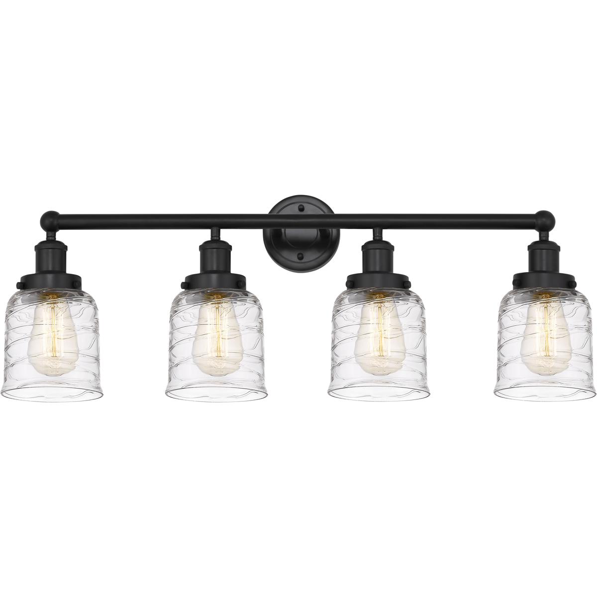 Innovations Lighting 616-4W-BK-G513 Bell 4 Light 33.5 inch Matte Black Bath Vanity Light Wall Light