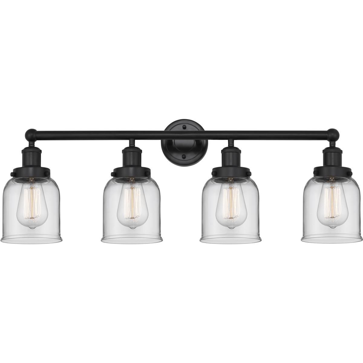 Innovations Lighting 616-4W-BK-G52 Bell 4 Light 33.5 inch Matte Black Bath Vanity Light Wall Light