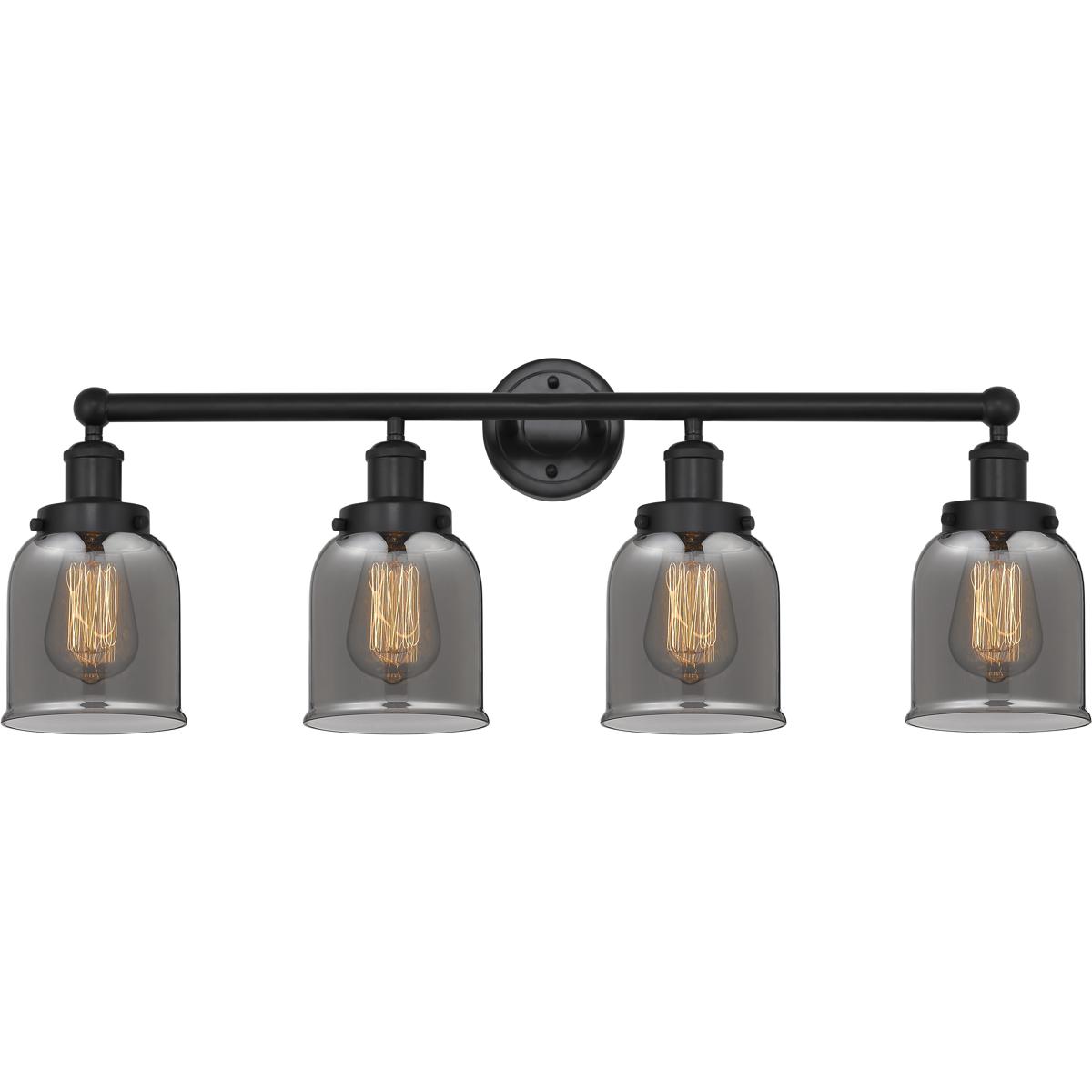 Innovations Lighting 616-4W-BK-G53 Bell 4 Light 33.5 inch Matte Black Bath Vanity Light Wall Light