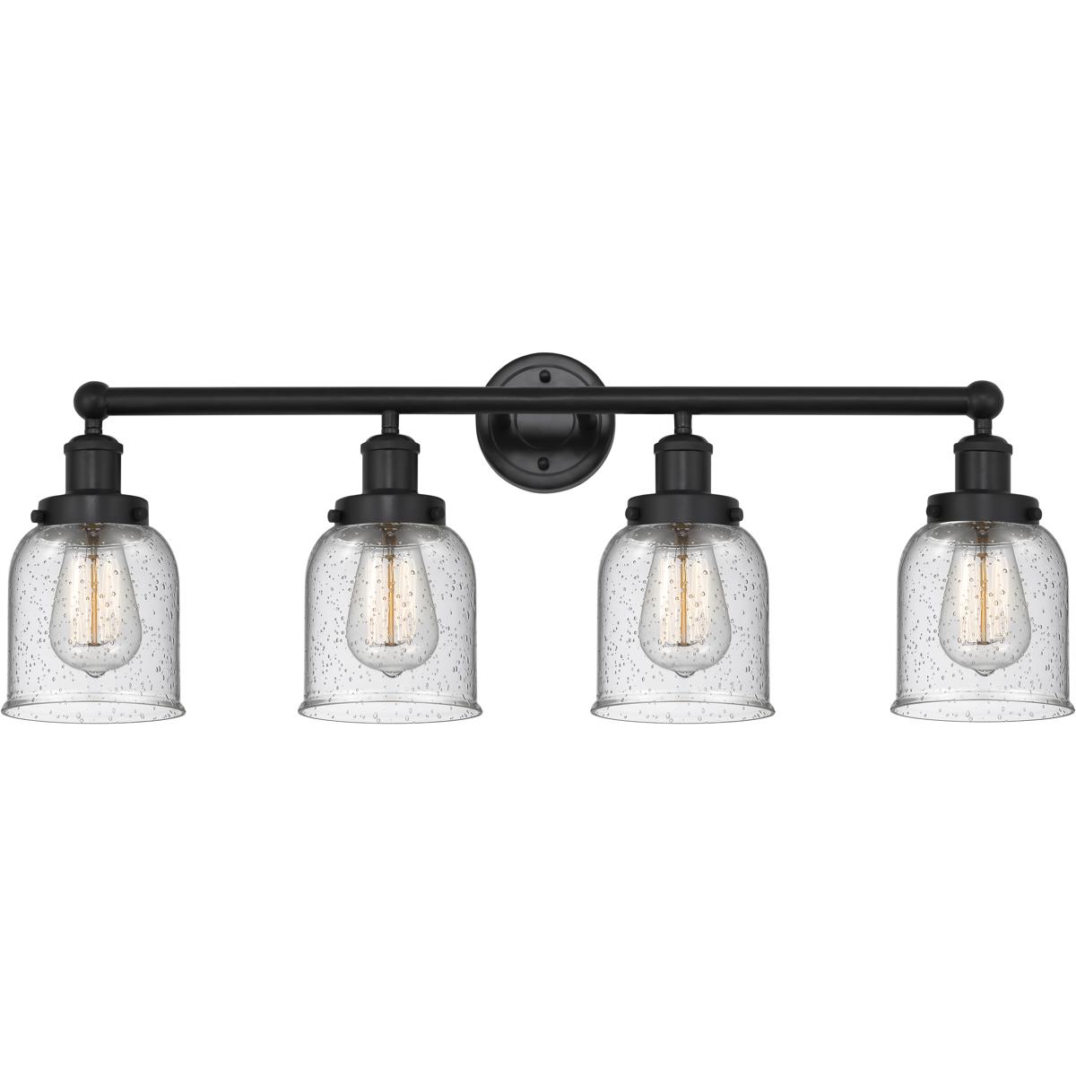 Innovations Lighting 616-4W-BK-G54 Bell 4 Light 33.5 inch Matte Black Bath Vanity Light Wall Light