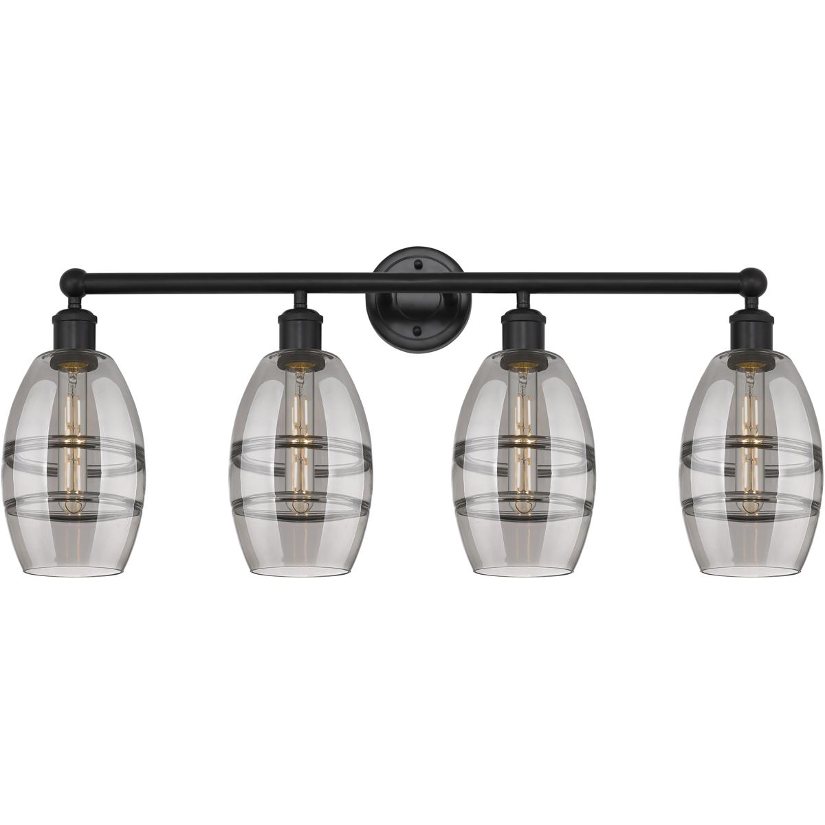 Innovations Lighting 616-4W-BK-G557-6SM Edison Vaz 4 Light 32.88 inch Matte Black Bath Vanity Light Wall Light