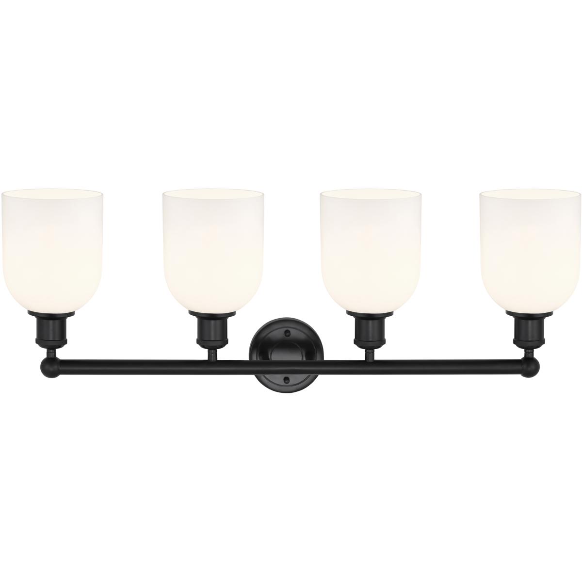 Innovations Lighting 616-4W-BK-G558-6GWH Edison Bella 4 Light 32.5 inch Matte Black Bath Vanity Light Wall Light