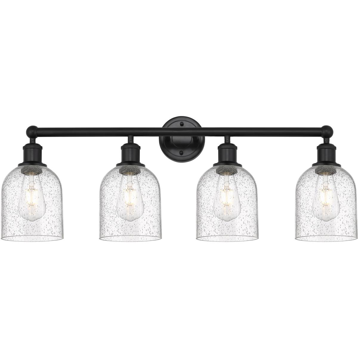 Innovations Lighting 616-4W-BK-G558-6SDY Edison Bella 4 Light 32.5 inch Matte Black Bath Vanity Light Wall Light