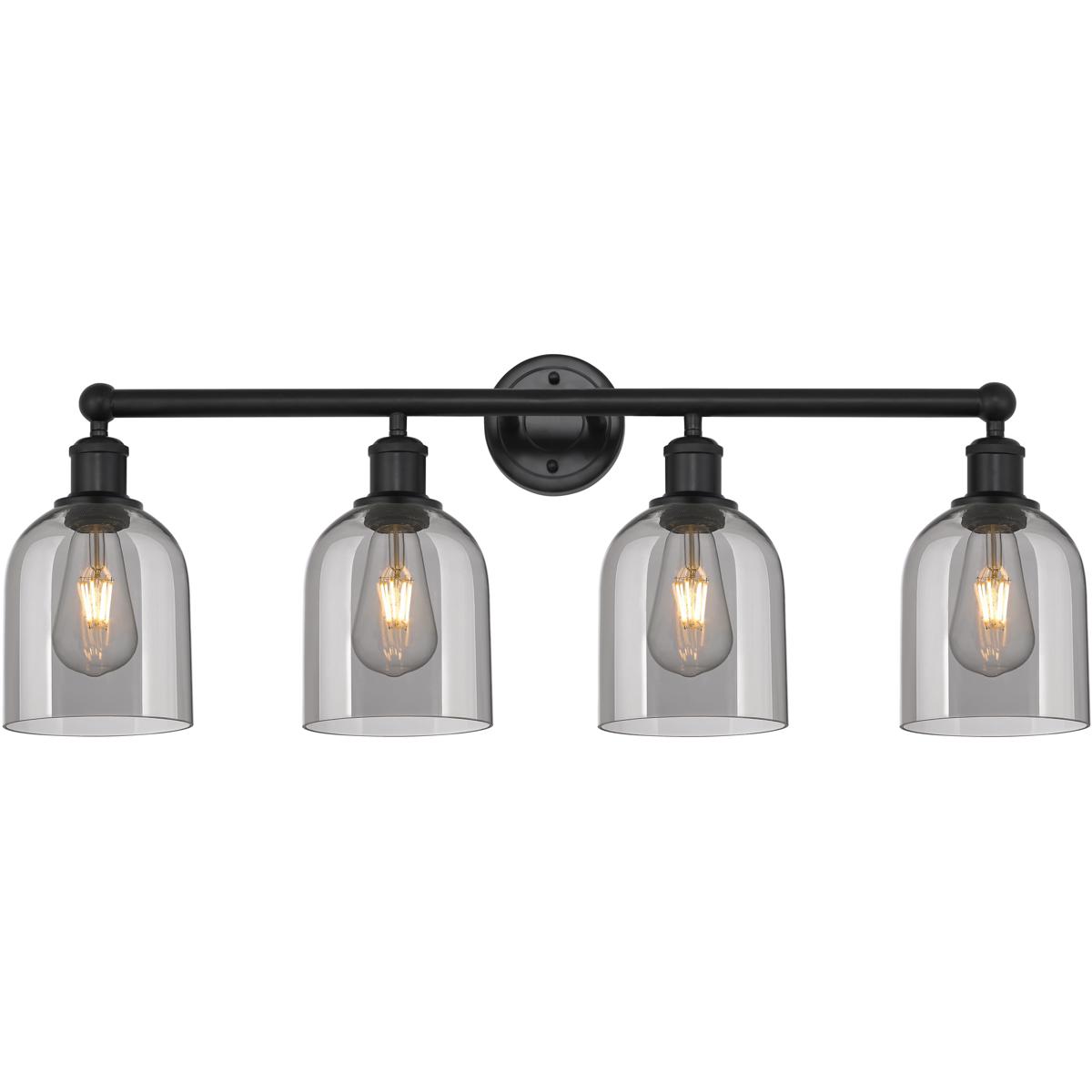 Innovations Lighting 616-4W-BK-G558-6SM Edison Bella 4 Light 32.5 inch Matte Black Bath Vanity Light Wall Light
