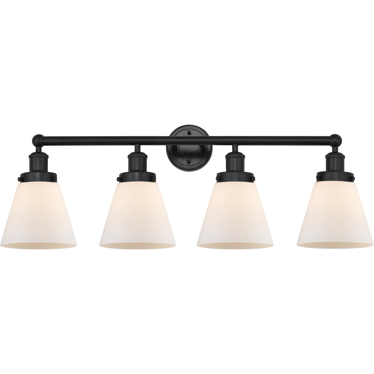 Innovations Lighting 616-4W-BK-G61 Cone 4 Light 33.5 inch Matte Black Bath Vanity Light Wall Light