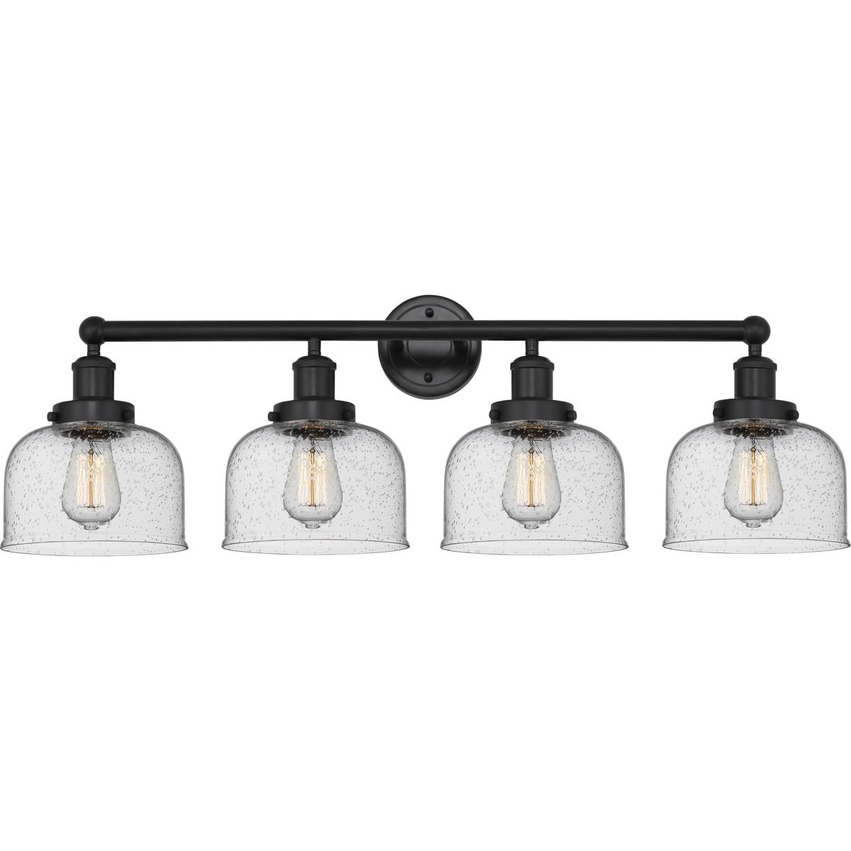 Innovations Lighting 616-4W-BK-G74 Bell 4 Light 33.5 inch Matte Black Bath Vanity Light Wall Light