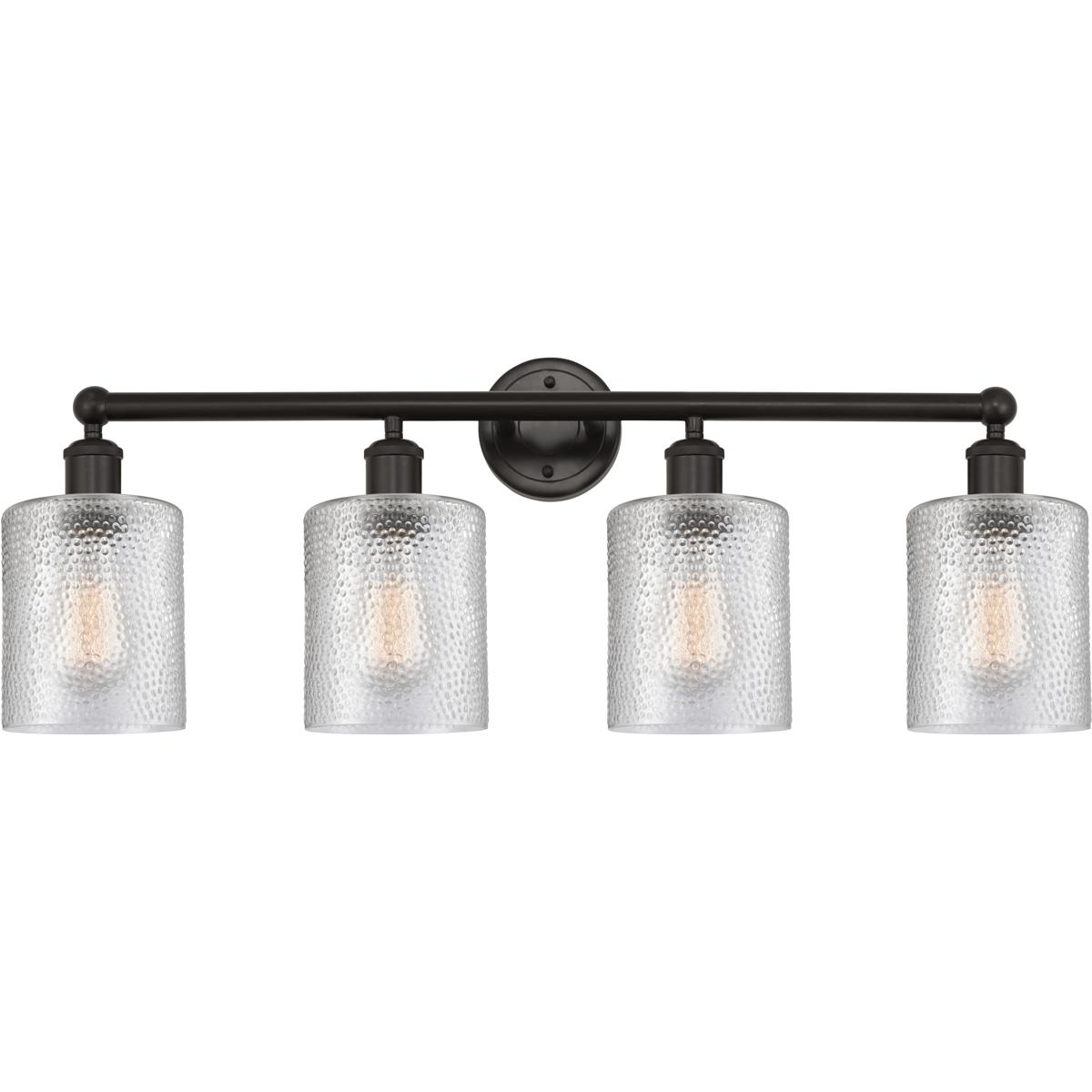 Innovations Lighting 616-4W-OB-G112 Edison Cobbleskill 4 Light 32 inch Oil Rubbed Bronze Bath Vanity Light Wall Light in Clear Glass