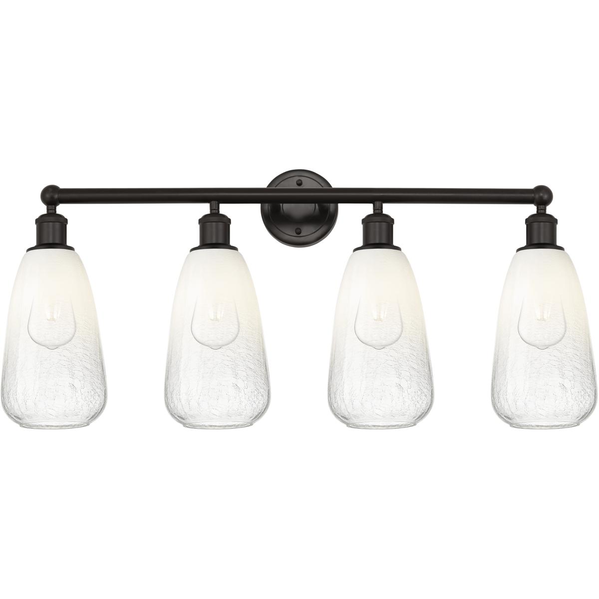 Innovations Lighting 616-4W-OB-G480-6OP Edison Brookhaven Almond 4 Light 33 inch Oil Rubbed Bronze Bath Vanity Light Wall Light in Opal Glass
