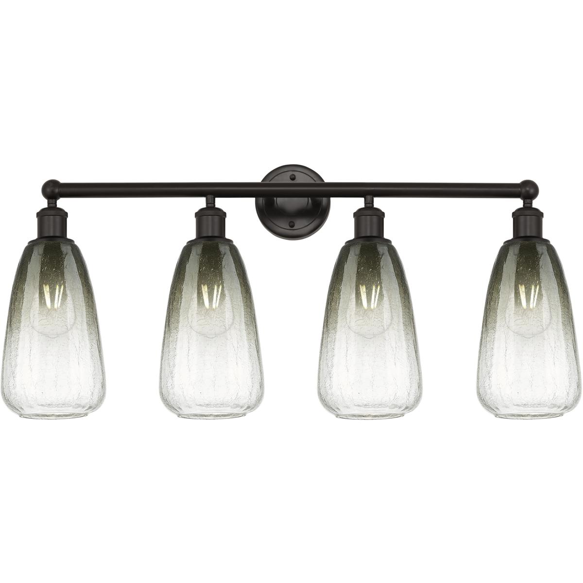 Innovations Lighting 616-4W-OB-G480-6SL Edison Brookhaven Almond 4 Light 33 inch Oil Rubbed Bronze Bath Vanity Light Wall Light in Slate Glass