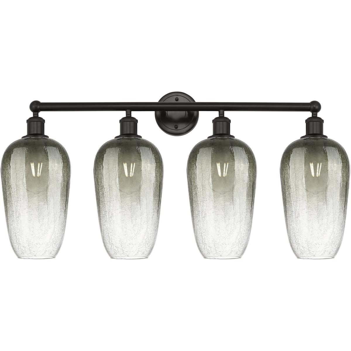 Innovations Lighting 616-4W-OB-G484-7SL Edison Brookhaven Flute 4 Light 34 inch Oil Rubbed Bronze Bath Vanity Light Wall Light in Slate Glass