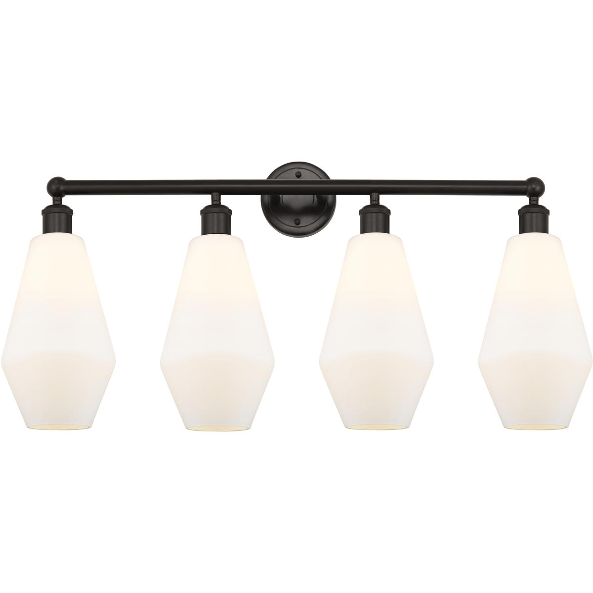Innovations Lighting 616-4W-OB-G651-7 Cindyrella 4 Light 34 inch Oil Rubbed Bronze Bath Vanity Light Wall Light in Matte White Glass
