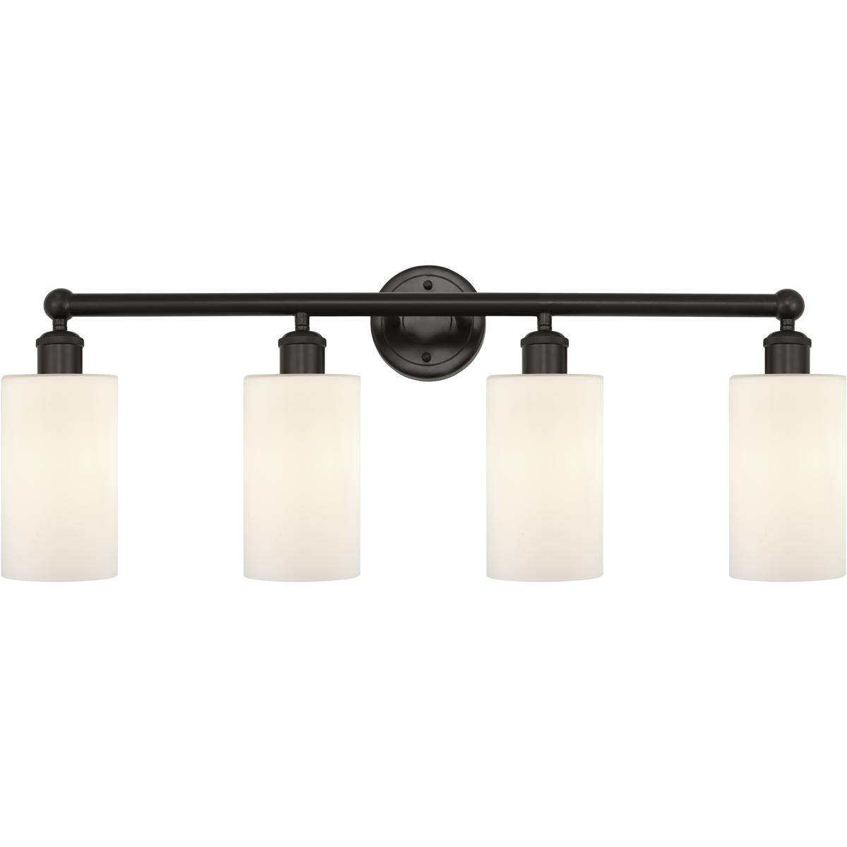 Innovations Lighting 616-4W-OB-G801 Edison Clymer 4 Light 31 inch Oil Rubbed Bronze Bath Vanity Light Wall Light in Matte White Glass