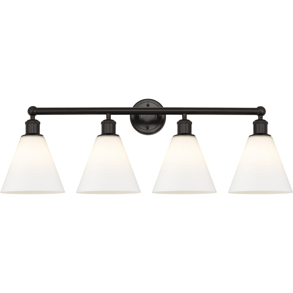 Innovations Lighting 616-4W-OB-GBC-81 Berkshire 4 Light 35 inch Oil Rubbed Bronze Bath Vanity Light Wall Light in Matte White