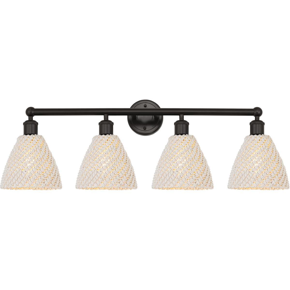 Innovations Lighting 616-4W-OB-NBD-75-NAT Edison Bristol Natural 4 Light 34.5 inch Oil Rubbed Bronze Bath Vanity Light Wall Light