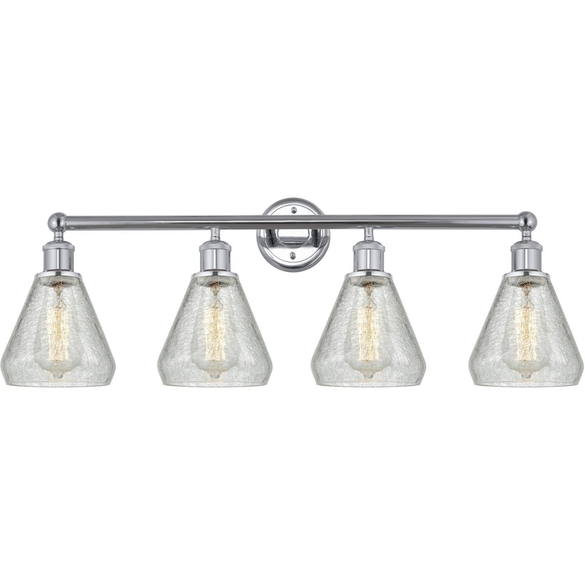 Innovations Lighting 616-4W-PC-G275 Edison Conesus 4 Light 33 inch Polished Chrome Bath Vanity Light Wall Light