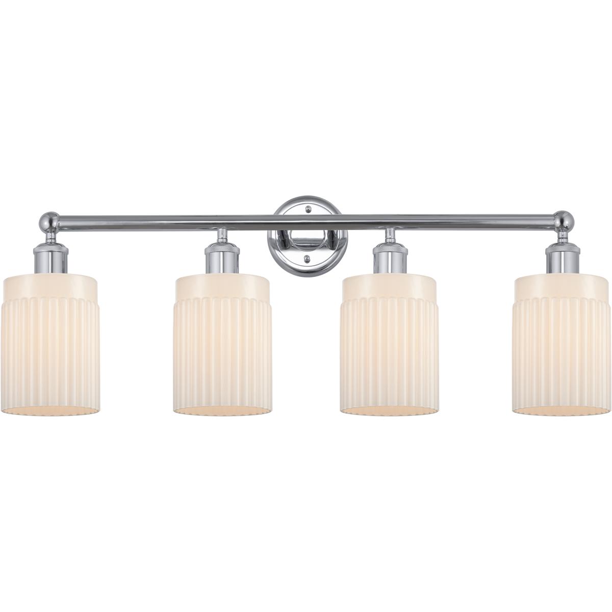 Innovations Lighting 616-4W-PC-G341 Edison Hadley 4 Light 32 inch Polished Chrome Bath Vanity Light Wall Light in Matte White Glass