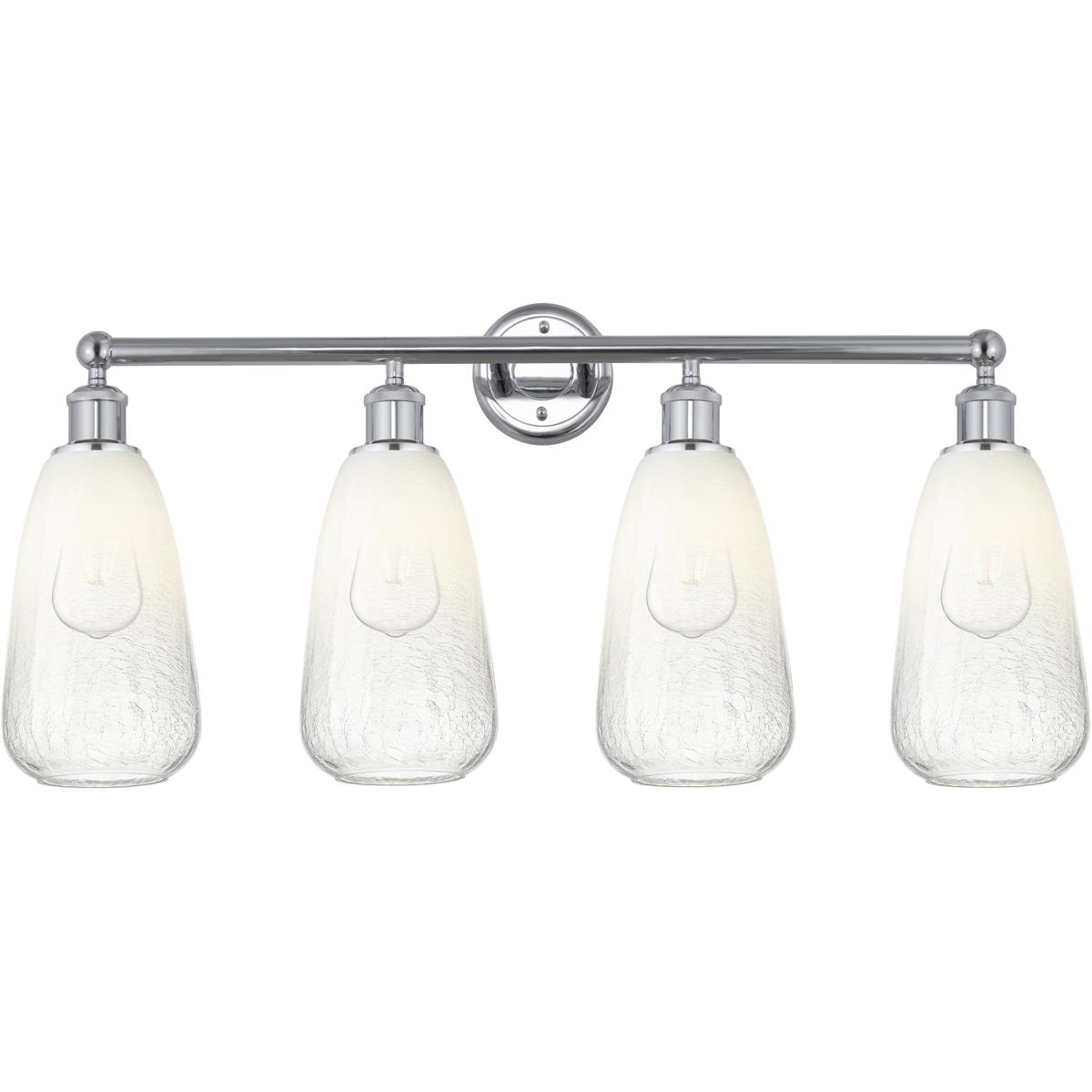 Innovations Lighting 616-4W-PC-G480-6OP Edison Brookhaven Almond 4 Light 33 inch Polished Chrome Bath Vanity Light Wall Light in Opal Glass