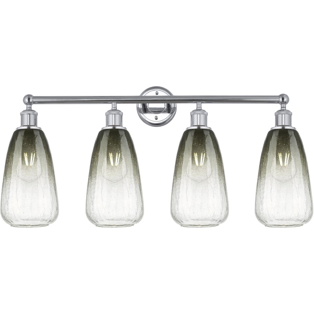 Innovations Lighting 616-4W-PC-G480-6SL Edison Brookhaven Almond 4 Light 33 inch Polished Chrome Bath Vanity Light Wall Light in Slate Glass