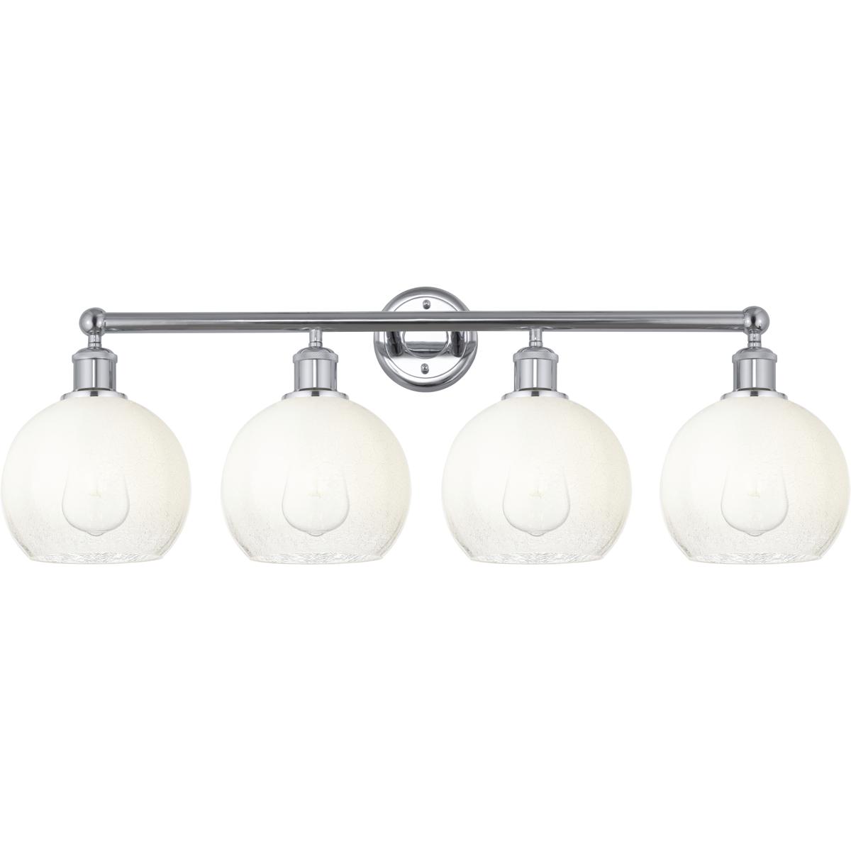 Innovations Lighting 616-4W-PC-G483-8OP Edison Brookhaven Globe 4 Light 35 inch Polished Chrome Bath Vanity Light Wall Light in Opal Glass