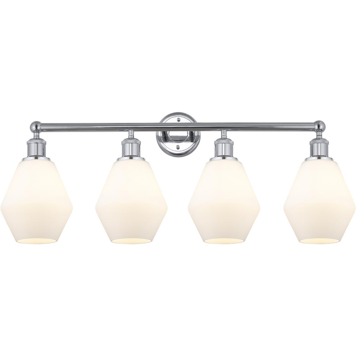 Innovations Lighting 616-4W-PC-G651-6 Edison Cindyrella 4 Light 33 inch Polished Chrome Bath Vanity Light Wall Light in Matte White Glass