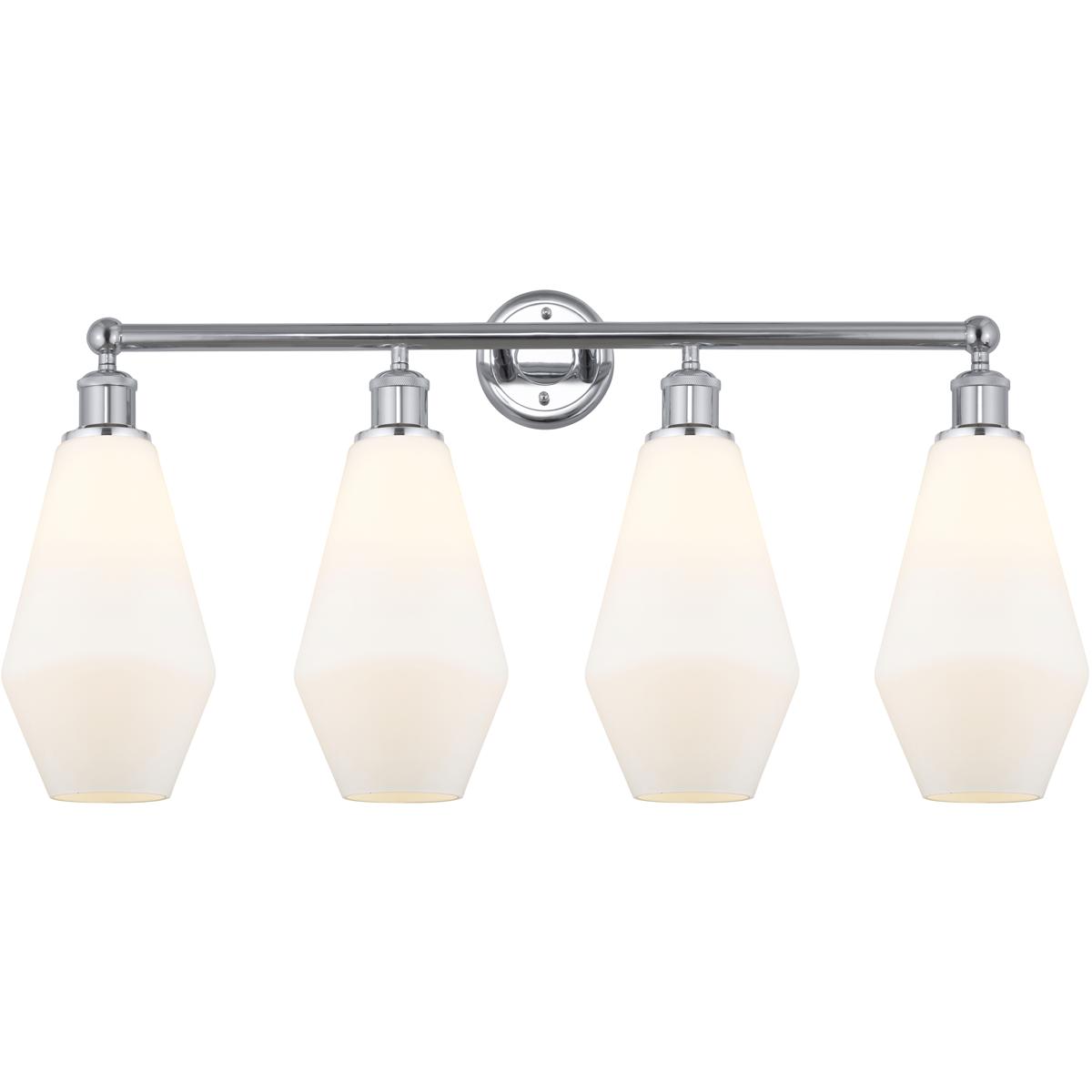Innovations Lighting 616-4W-PC-G651-7 Cindyrella 4 Light 34 inch Polished Chrome Bath Vanity Light Wall Light in Matte White Glass