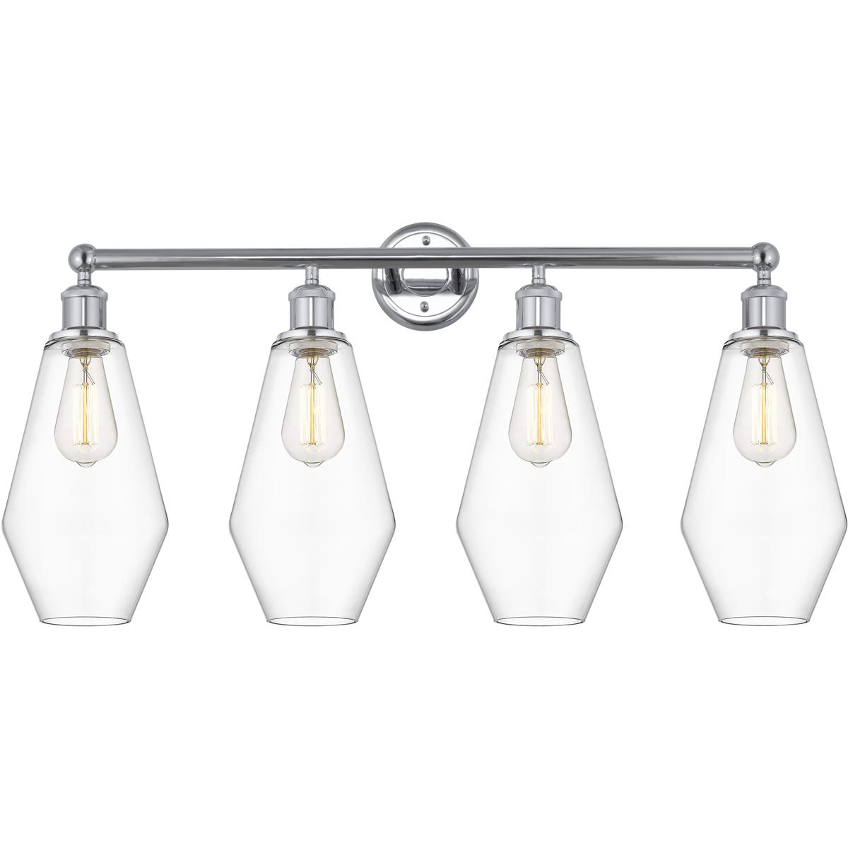 Innovations Lighting 616-4W-PC-G652-7 Cindyrella 4 Light 34 inch Polished Chrome Bath Vanity Light Wall Light in Clear Glass