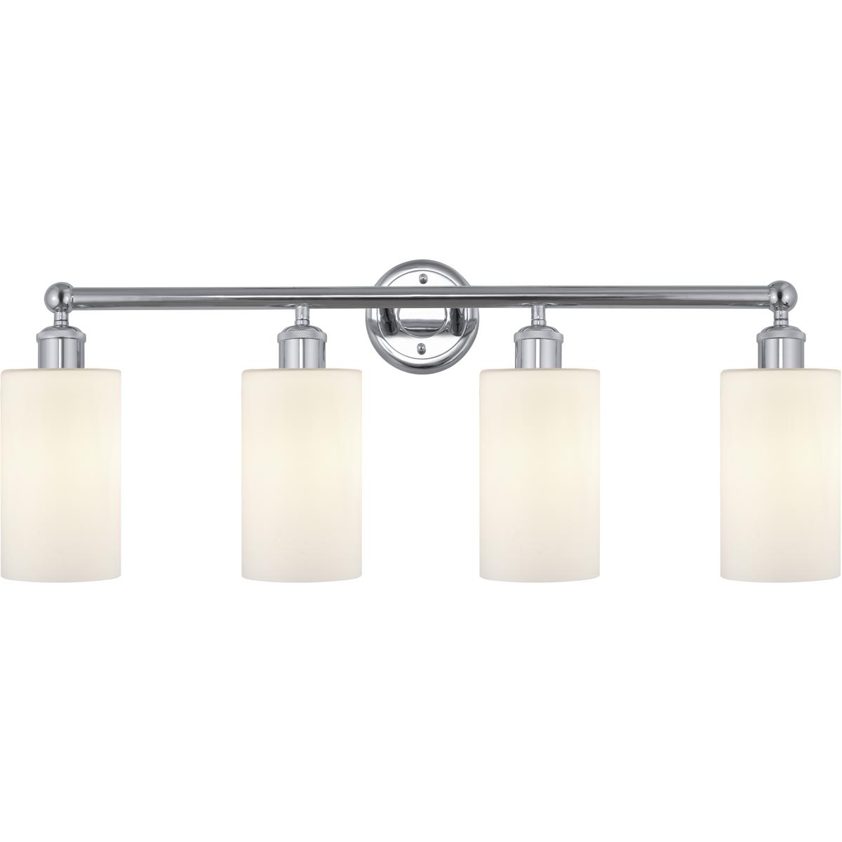 Innovations Lighting 616-4W-PC-G801 Edison Clymer 4 Light 31 inch Polished Chrome Bath Vanity Light Wall Light in Matte White Glass