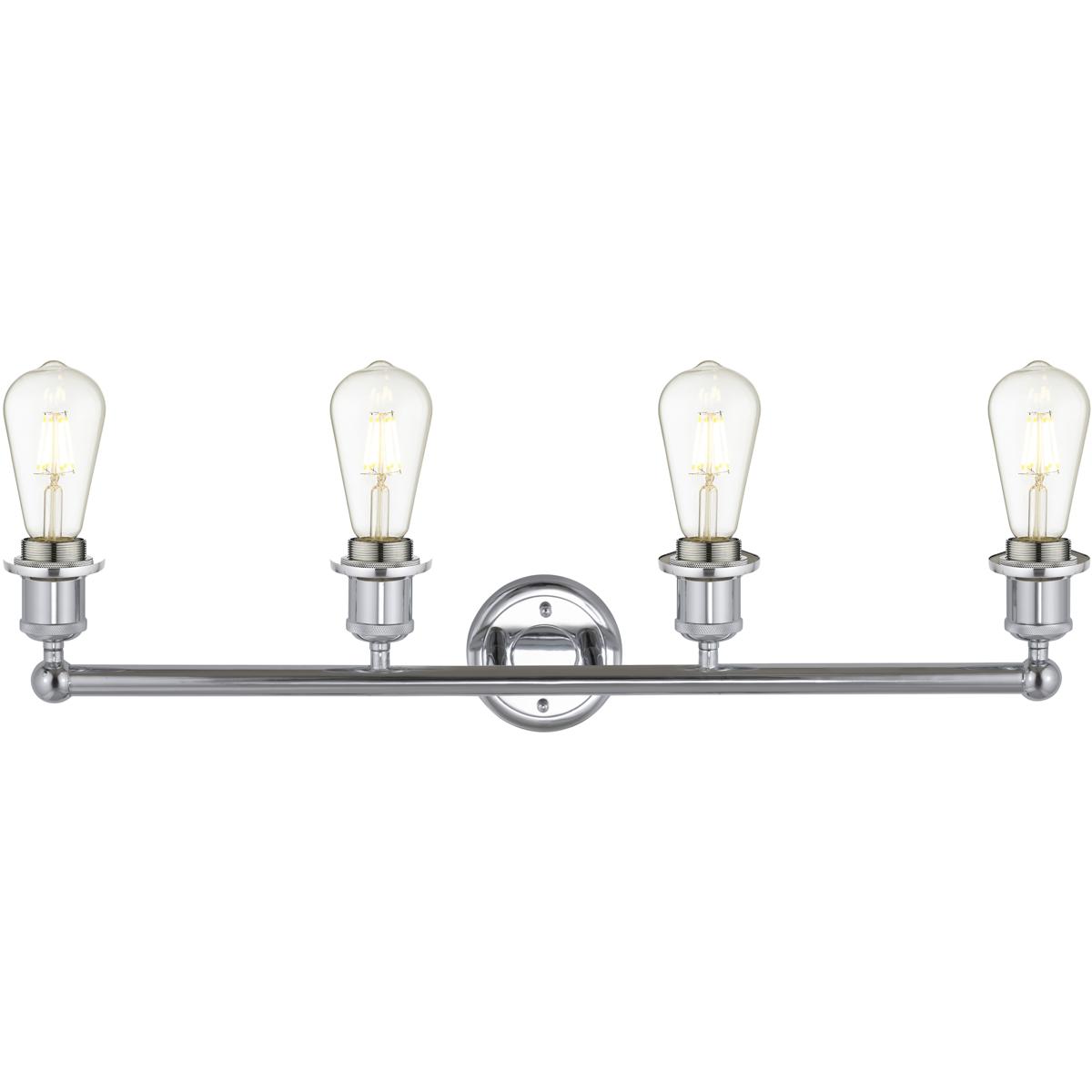 Innovations Lighting 616-4W-PC-G91 Edison Fenton 4 Light 33.5 inch Polished Chrome Bath Vanity Light Wall Light in Matte White Glass