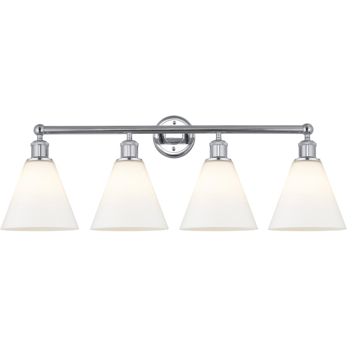 Innovations Lighting 616-4W-PC-GBC-81 Berkshire 4 Light 35 inch Polished Chrome Bath Vanity Light Wall Light in Matte White