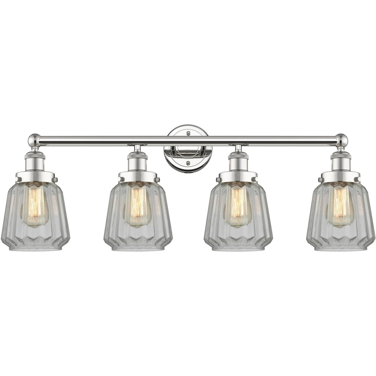 Innovations Lighting 616-4W-PN-G142 Chatham 4 Light 33.5 inch Polished Nickel Bath Vanity Light Wall Light in Clear