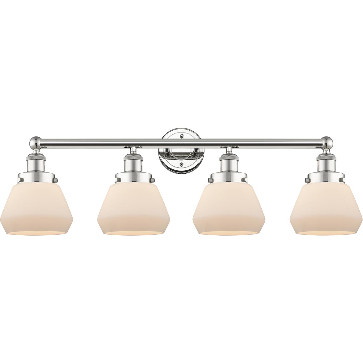 Innovations Lighting 616-4W-PN-G171 Fulton 4 Light 33.5 inch Polished Nickel Bath Vanity Light Wall Light in Matte White