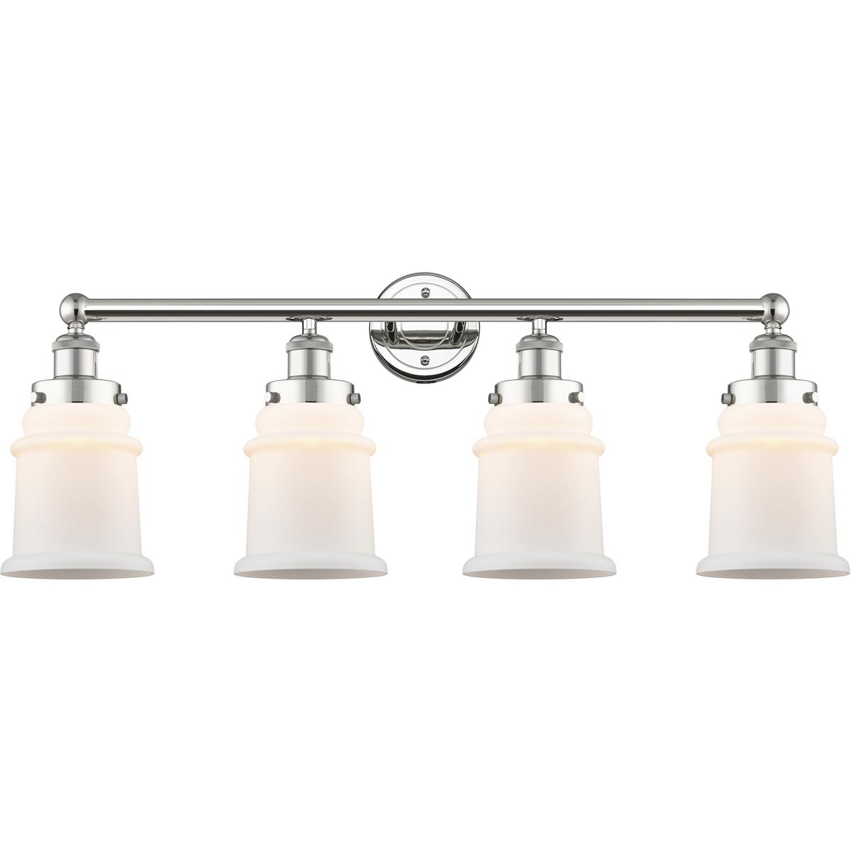 Innovations Lighting 616-4W-PN-G181 Canton 4 Light 33 inch Polished Nickel Bath Vanity Light Wall Light in Matte White