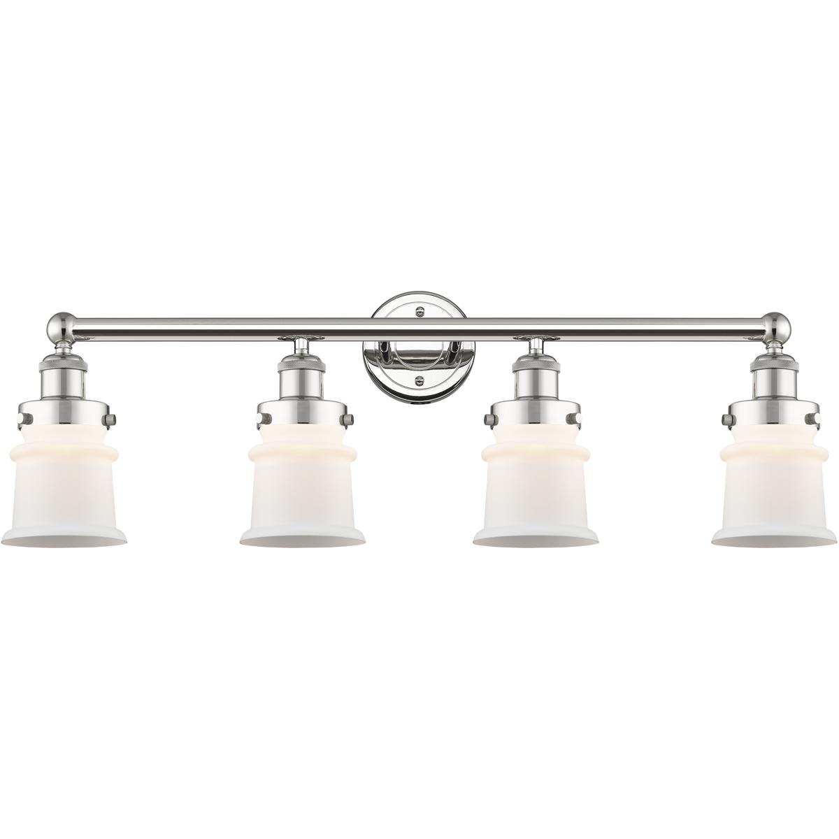 Innovations Lighting 616-4W-PN-G181S Canton 4 Light 32.25 inch Polished Nickel Bath Vanity Light Wall Light in Matte White
